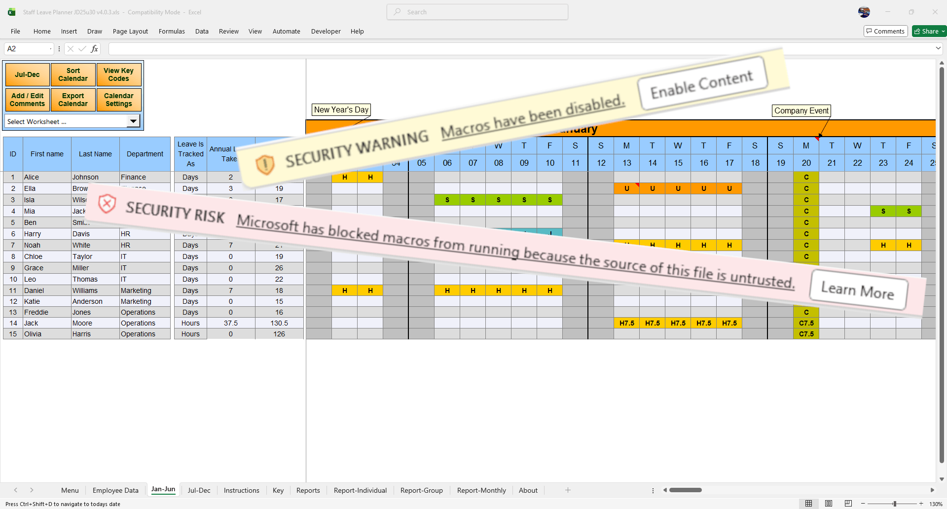 Excel Macro Security Settings Guide